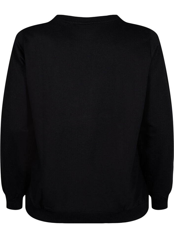 Sweatshirt with text, Black W. Reset, Packshot image number 1