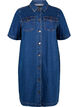 Denim dress with buttons and short sleeves, Blue, Packshot image number 0