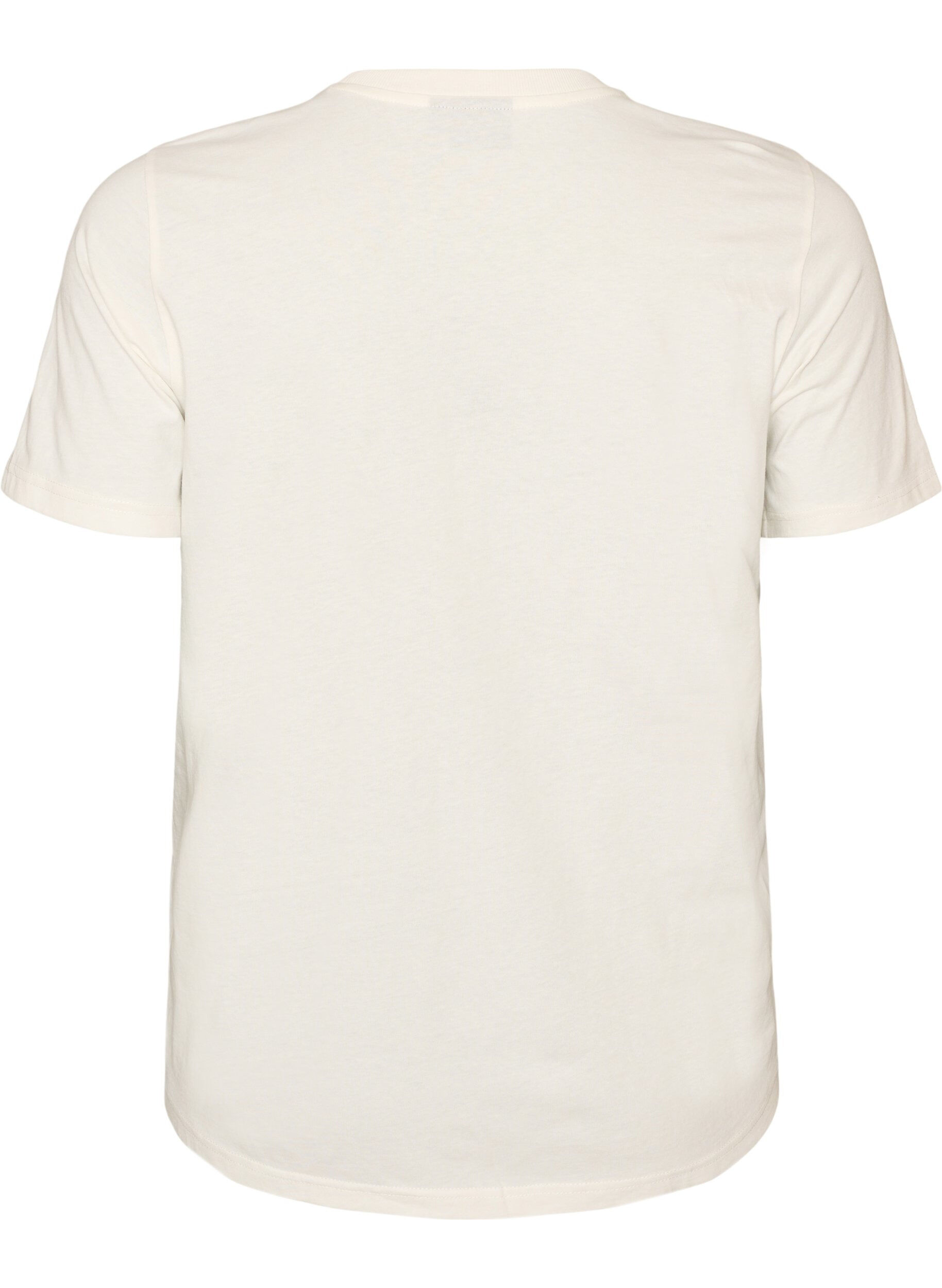 Zizzifashion Cotton T-shirt with print, White, Packshot image number 1