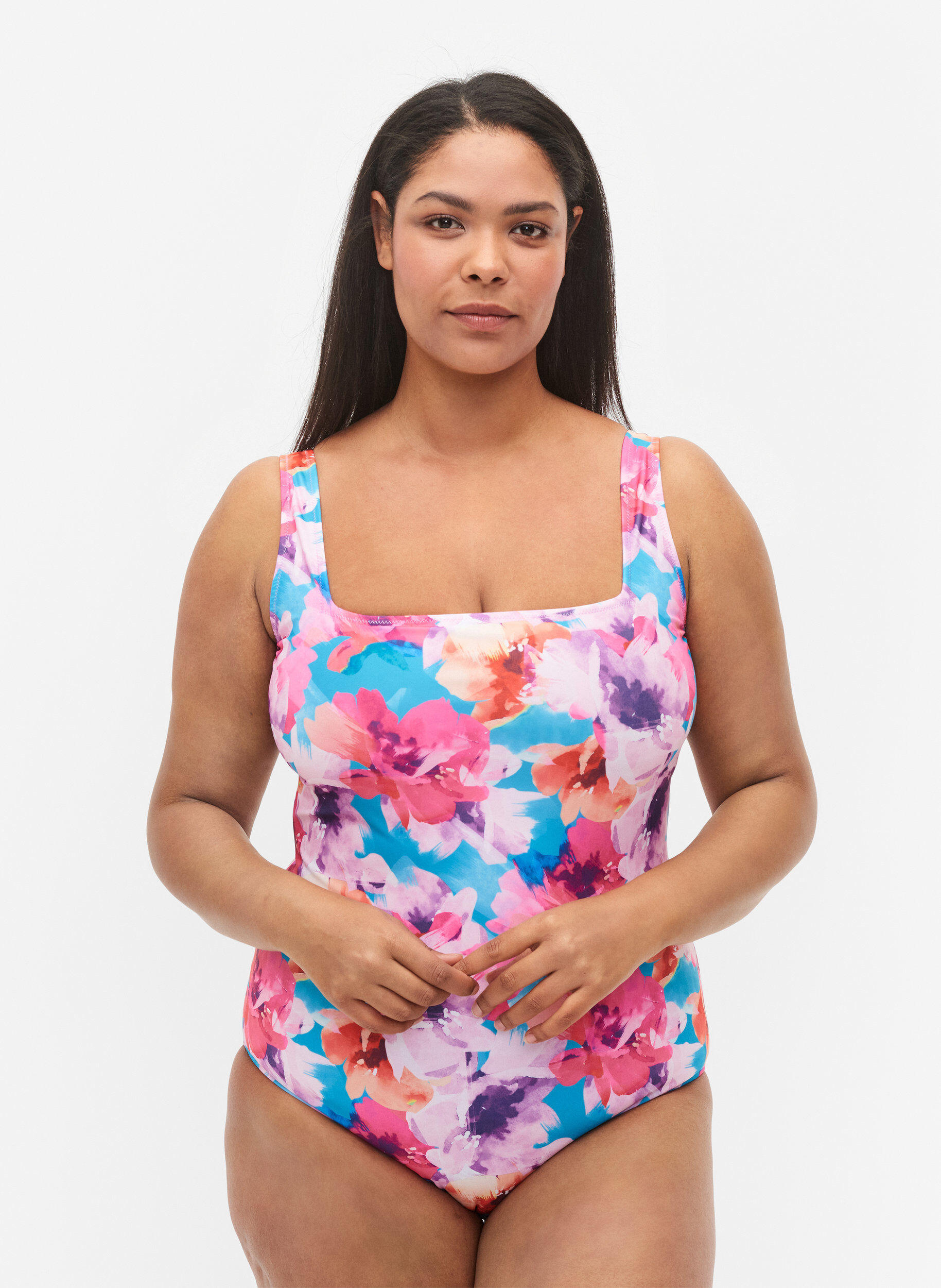 Zizzifashion Swimsuit with print, Pink Flower, Model image number 0