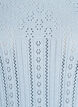 Knitted top with eyelet embroidery and 3/4 sleeves, Light Blue, Packshot image number 2