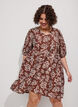Short A-line dress with V-neck, Brown, Model image number 0