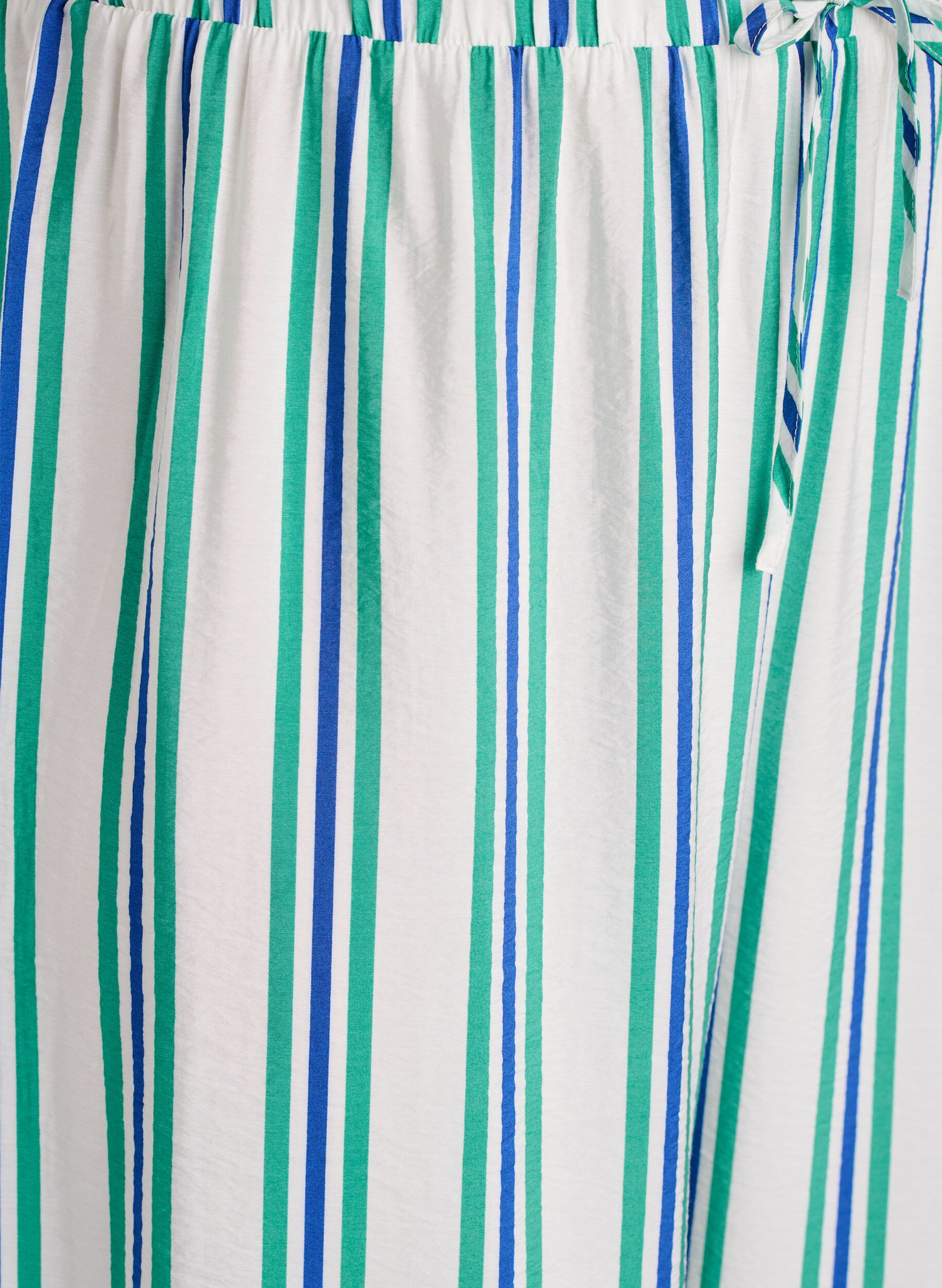 Zizzifashion Striped trousers with a high waist and wide legs, Vanilla, Packshot image number 2