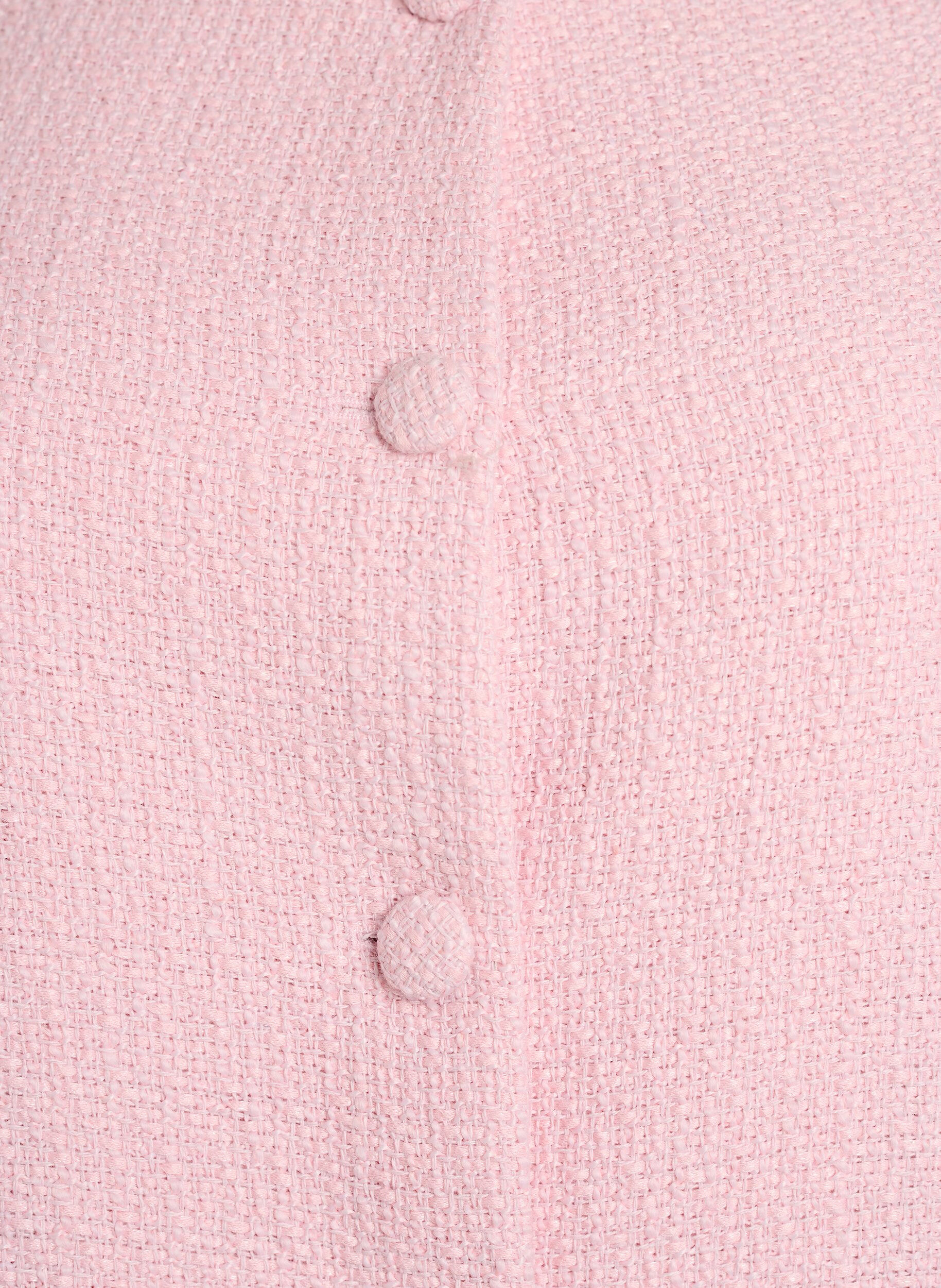 Zizzifashion Boucl&eacute; jacket with ruffle details, Pink, Packshot image number 2