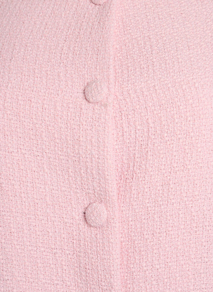 Boucl&eacute; jacket with ruffle details, Pink, Packshot image number 2