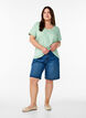 Short sleeve t-shirt with v-neckline, Green, Model image number 1