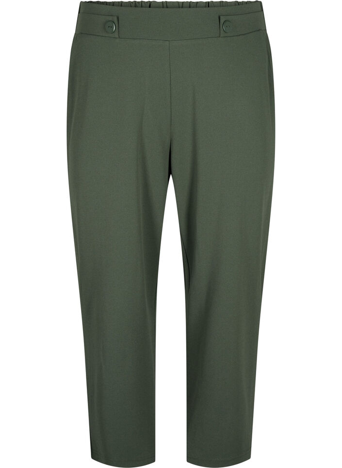 Loose fit 7/8 trousers, Green, Packshot image number 0