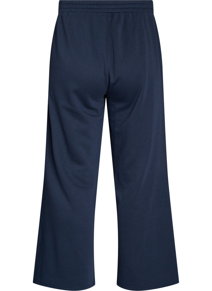 High-waisted sweatpants with wide legs, Blue, Packshot image number 1