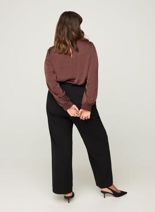 Trousers with a belt, Black, Model image number 0