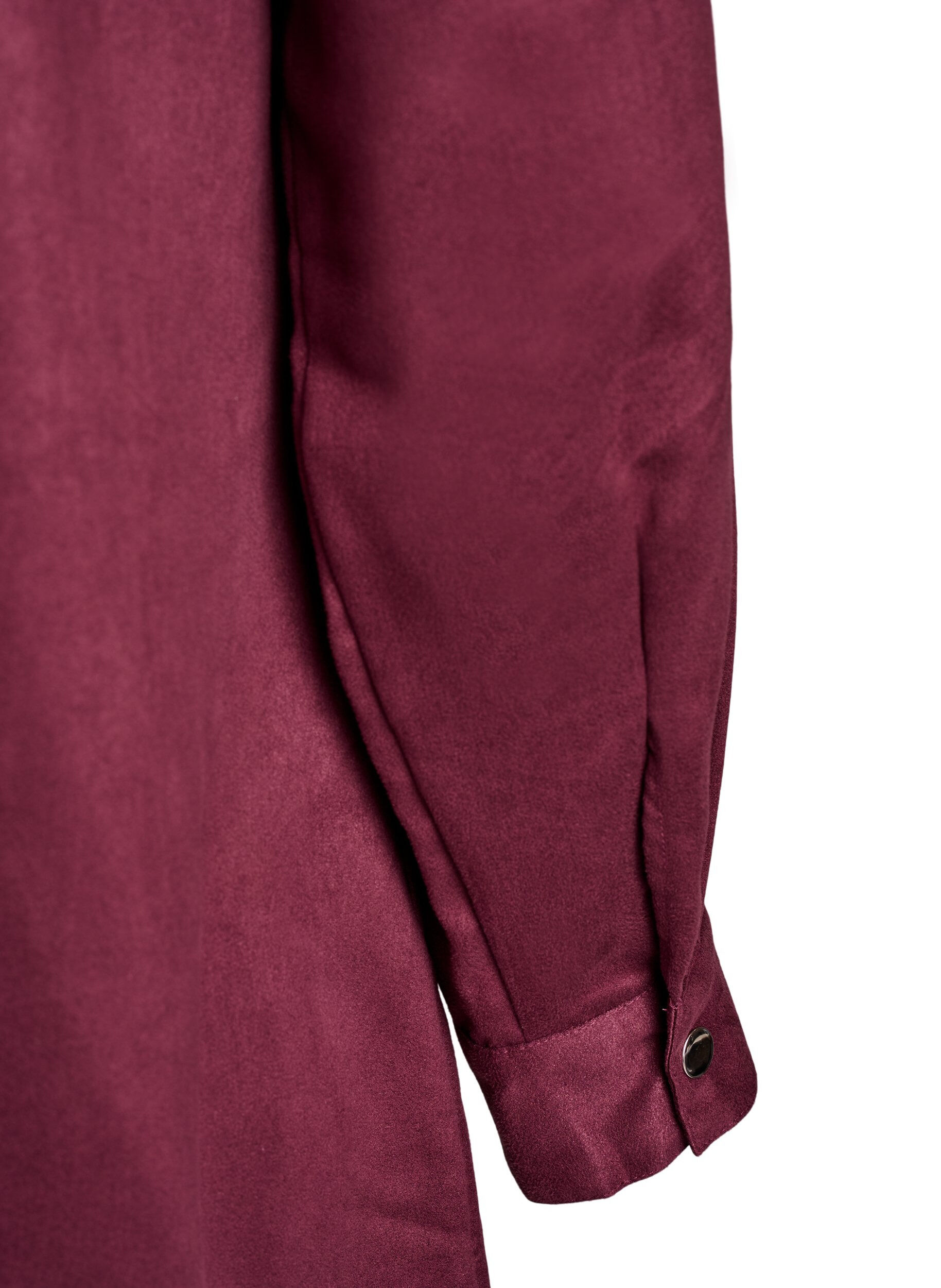 Zizzifashion Long shirt in faux suede with zipper, Red, Packshot image number 3