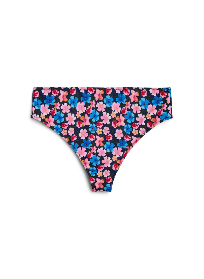 Floral brazilian bikini bottoms, Red, Packshot image number 0
