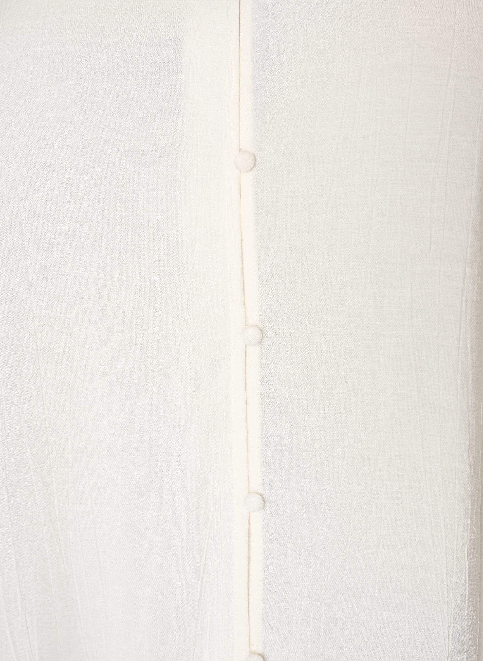Zizzifashion Loose tunic with crinkled texture and ruffle hem, Vanilla, Packshot image number 2