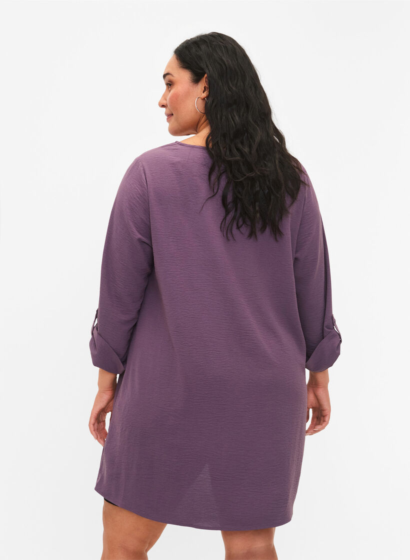 A-shape tunic with 3/4 sleeves, Vintage Violet, Model image number 1