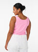 Solid color basic top in cotton, Pink, Model image number 2