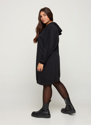 Sweater dress, Black, Model image number 1