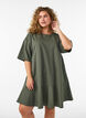 Short dress with a loose fit and ruffle hem, Green, Model image number 0