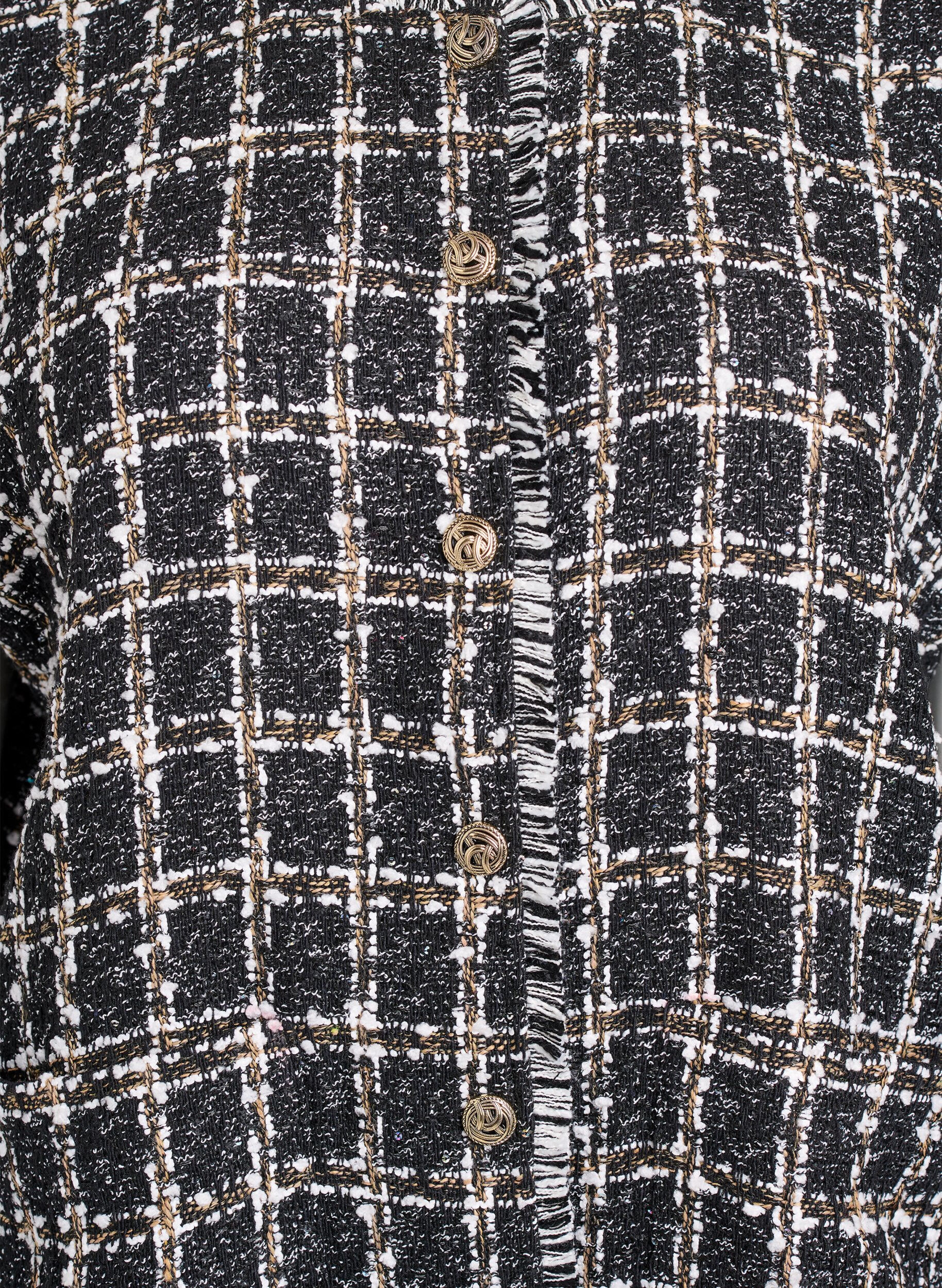 ZizzifashionChecked waistcoat with decorative buttons, Black, Packshot image number 2
