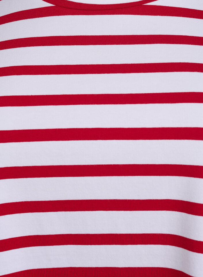 Striped T-shirt in organic cotton, Red, Packshot image number 2