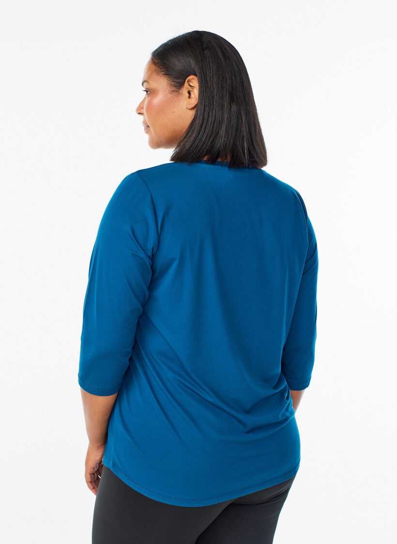 Sports top with 3/4 sleeves, Blue, Model image number 2