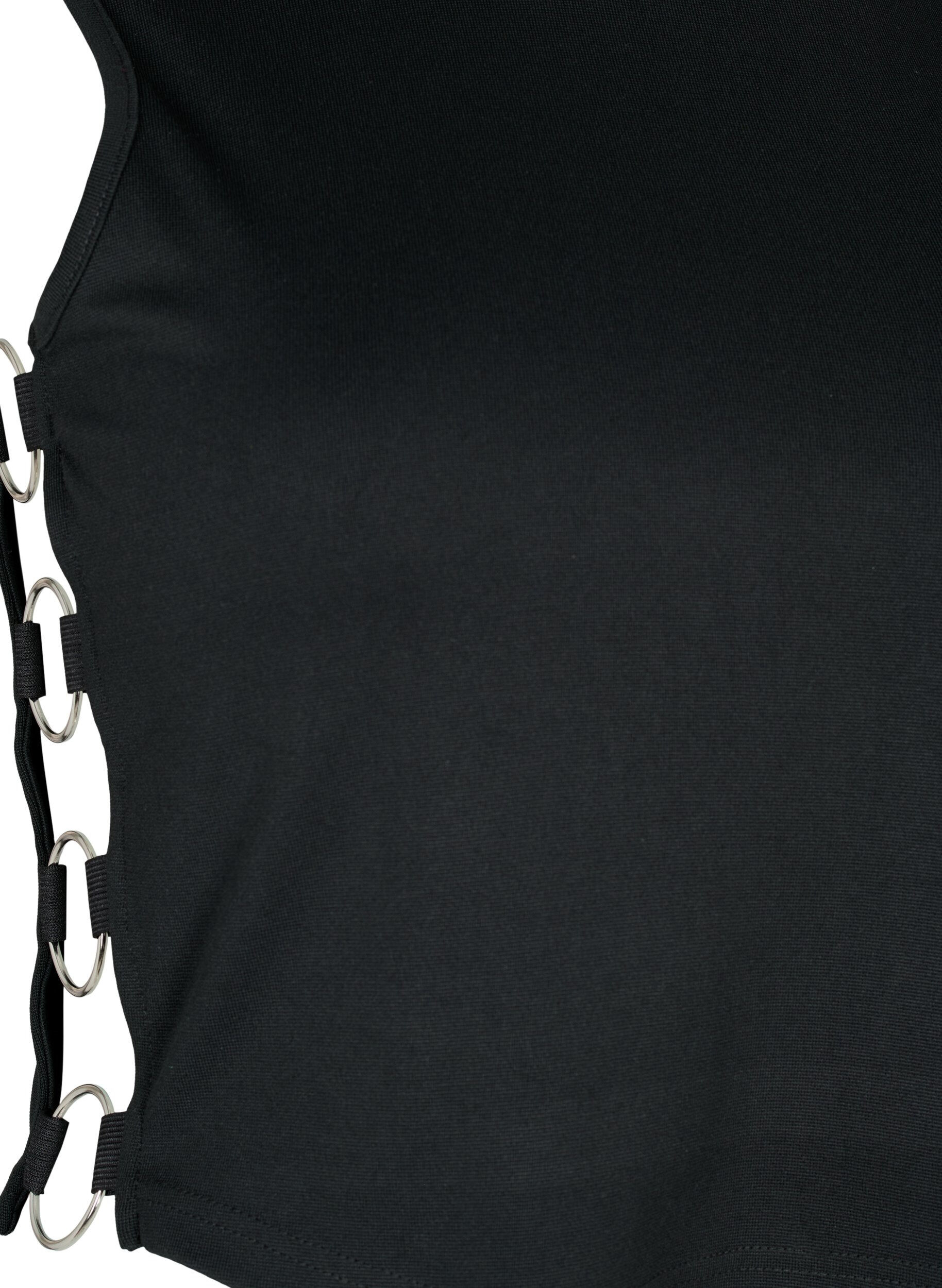 Zizzifashion Short top with open side detail, Black, Packshot image number 3