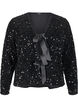 Sequin blouse with tie details, Black, Packshot image number 0