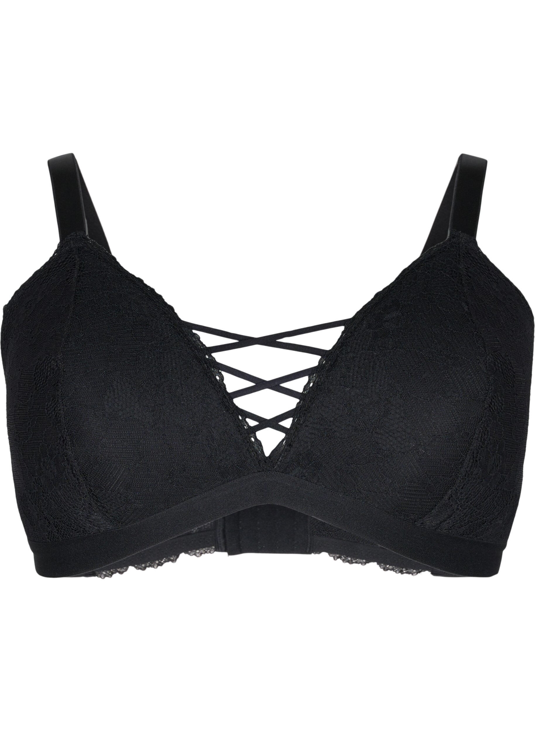 Zizzifashion Padded lace bra, Black, Packshot image number 0