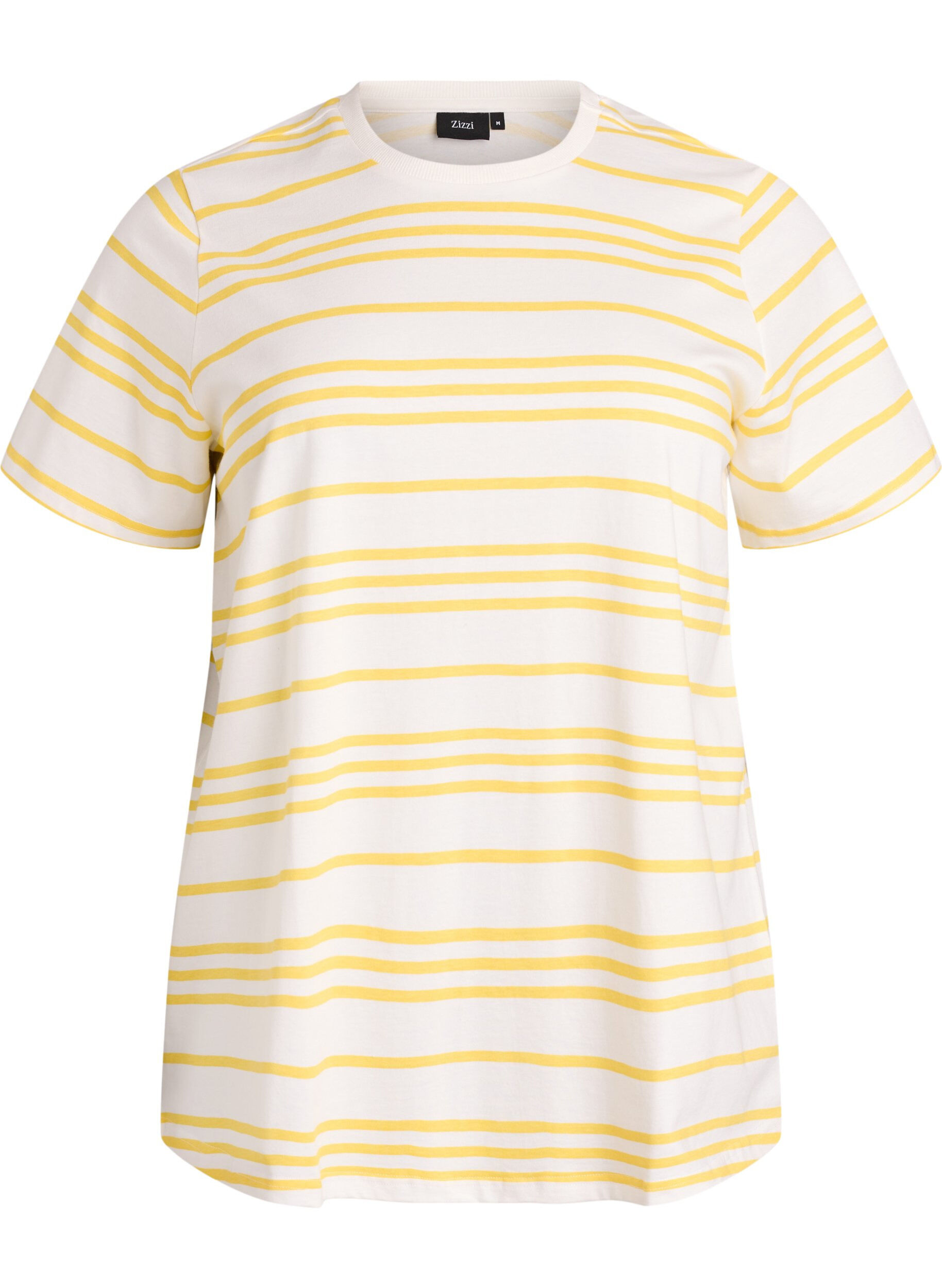 Zizzifashion Striped cotton t-shirt, Yellow, Packshot image number 0