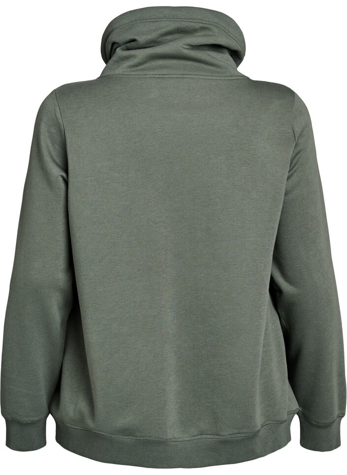 FLASH - Sweatshirt with high collar and pockets, Green, Packshot image number 1
