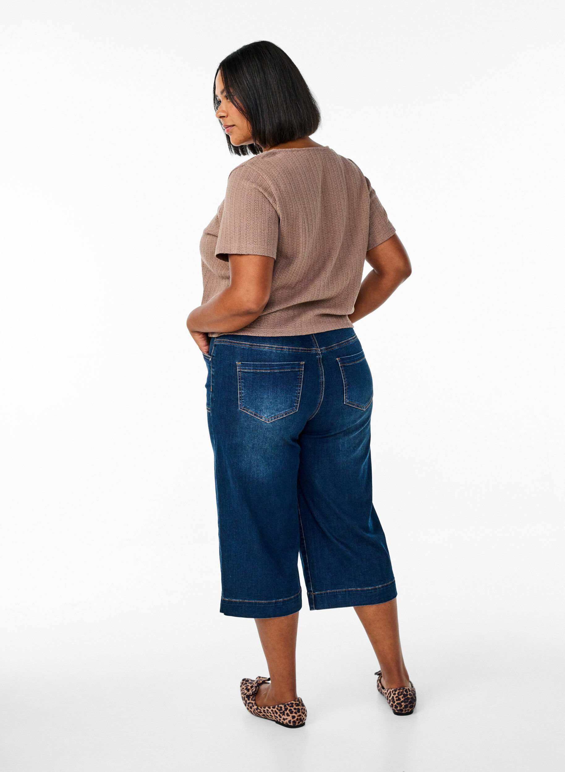 Zizzifashion Denim knickers with wide legs, Blue, Model image number 1