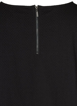 Textured blouse with 3/4 length sleeves, Black, Packshot image number 3