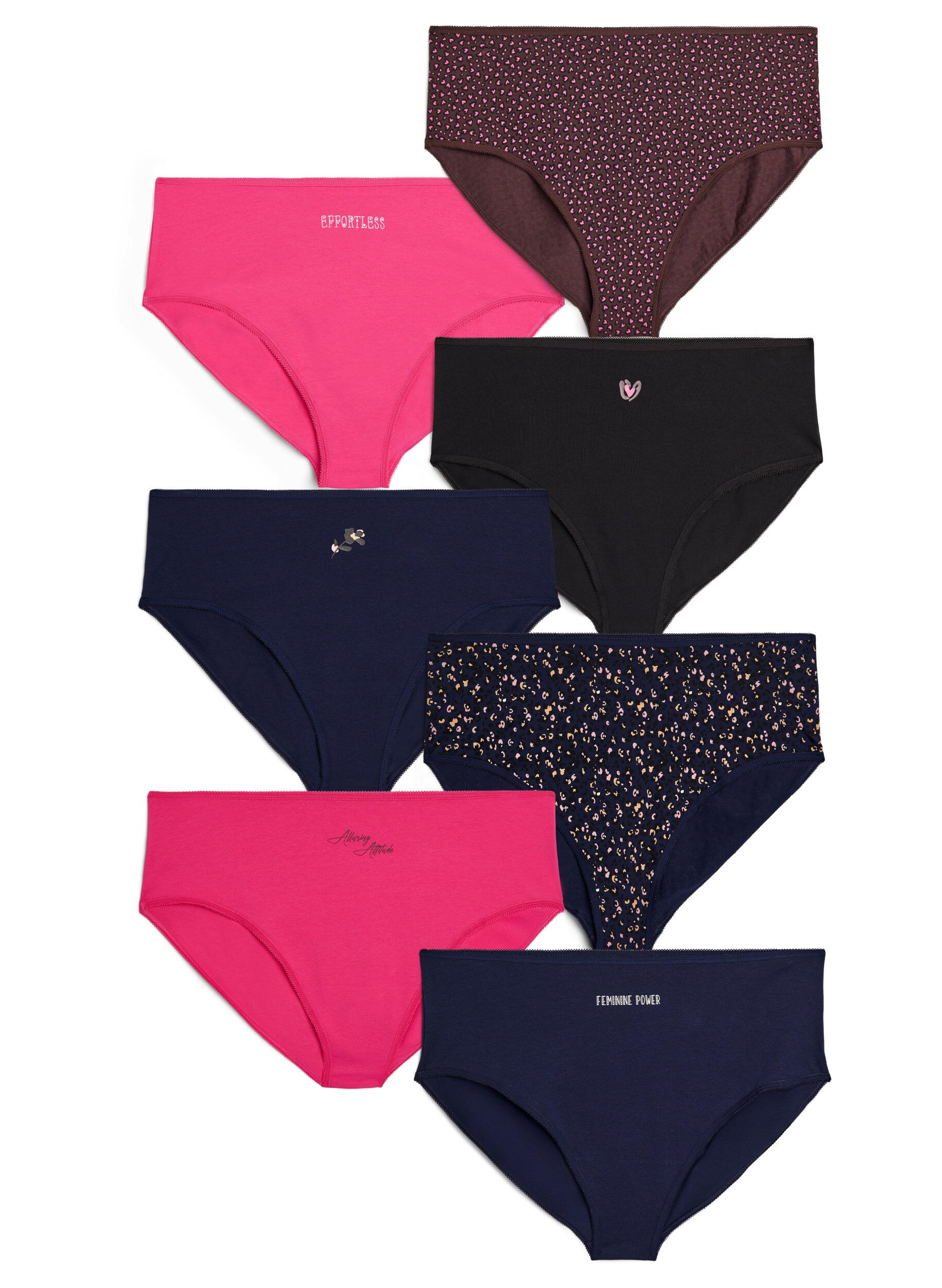 7-pack of panties with a regular waist