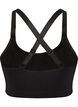 Seamless ribbed sports bra, Black, Packshot image number 1