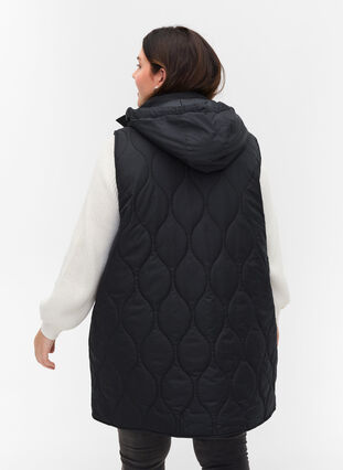 Hooded vest with pockets, Black, Model image number 1