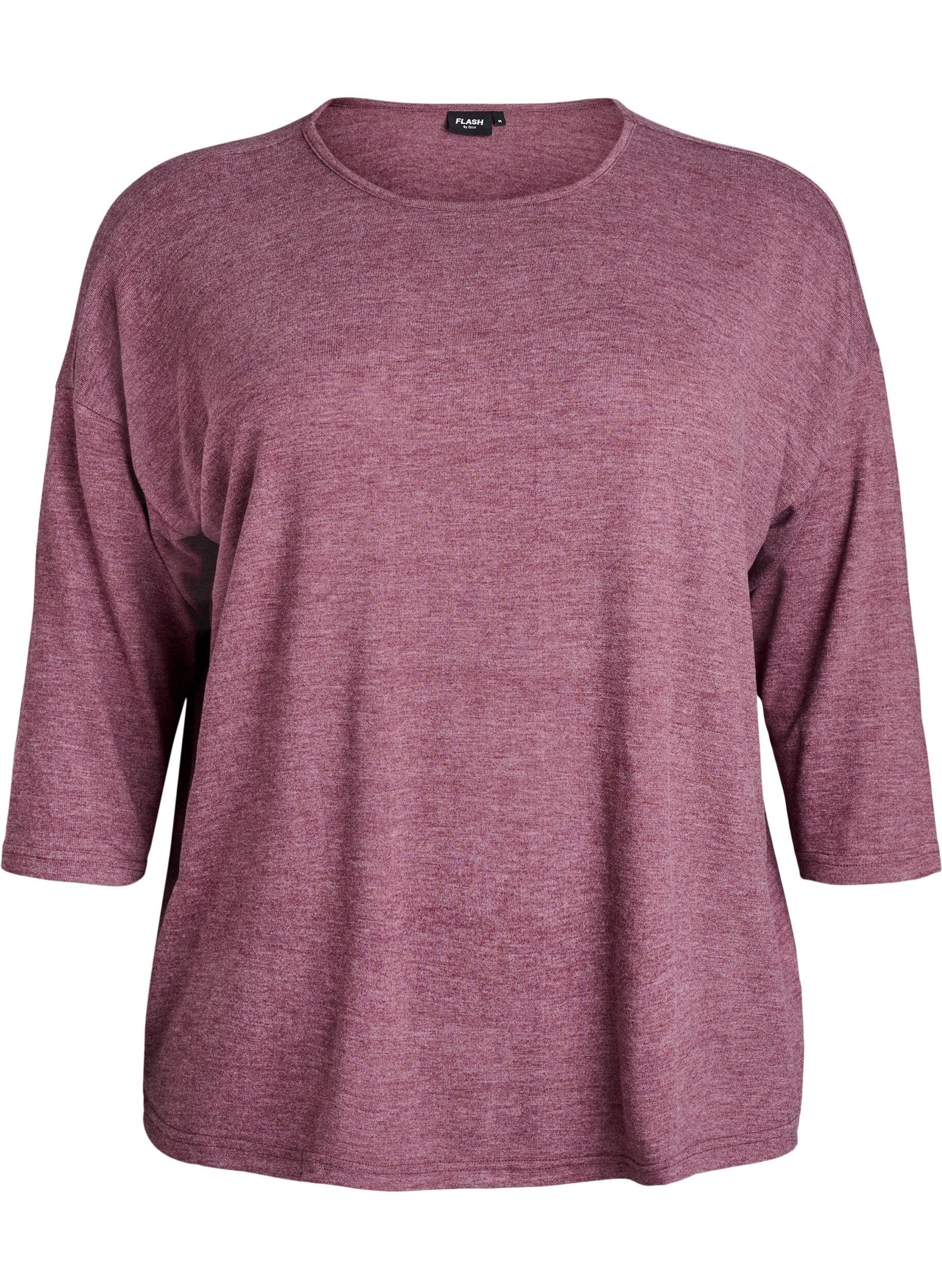 Zizzifashion Jersey blouse with 3/4 sleeves, Red, Packshot image number 0