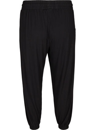Loose exercise trousers with pockets in viscose, Black, Packshot image number 1