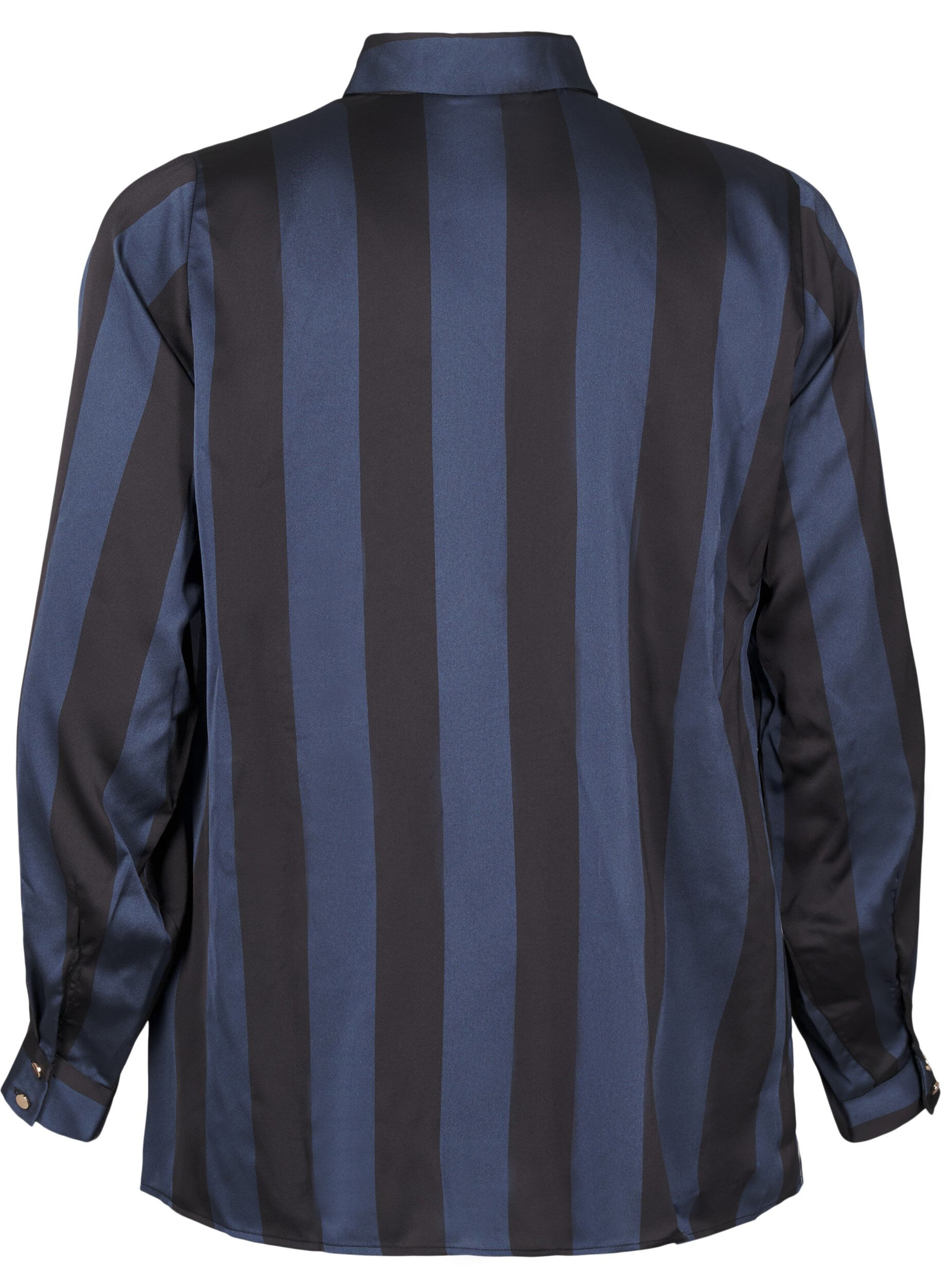 Zizzifashion Satin shirt with stripes, Spellbound w. Black, Packshot image number 1