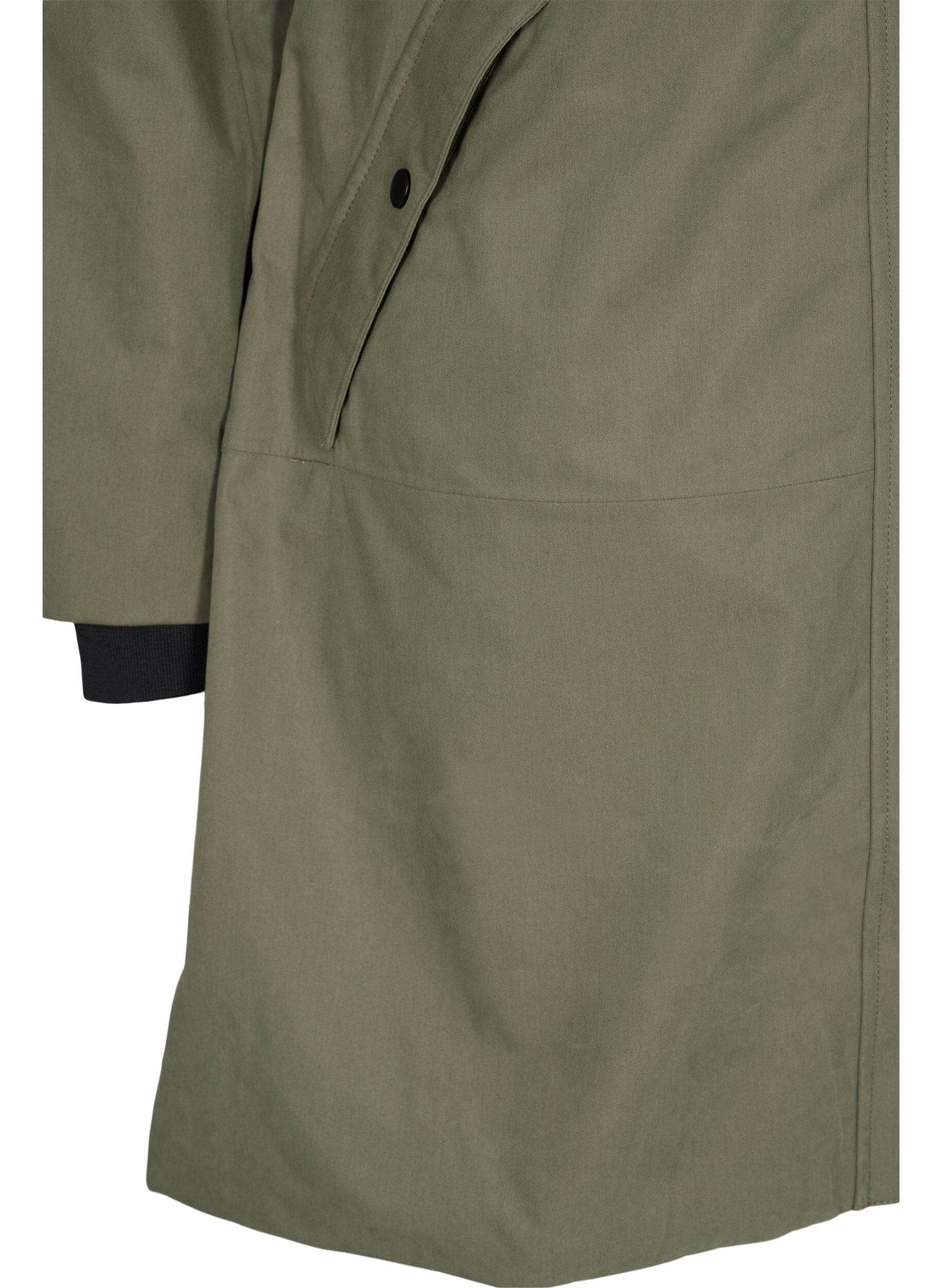 Zizzifashion Waterproof jacket with detachable hood, Dusty Olive, Packshot image number 3