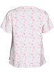 Shirt blouse with short sleeves and floral print, Rose, Packshot image number 1
