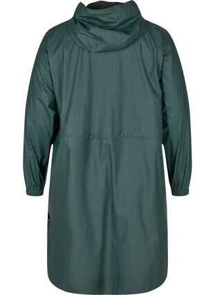 Rain jacket with a zip and hood, Darkest Spruce, Packshot image number 1