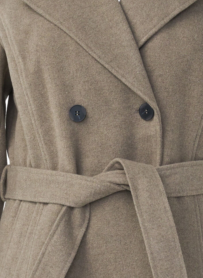 Short wool jacket with belt, Desert Taupe Mel., Packshot image number 2