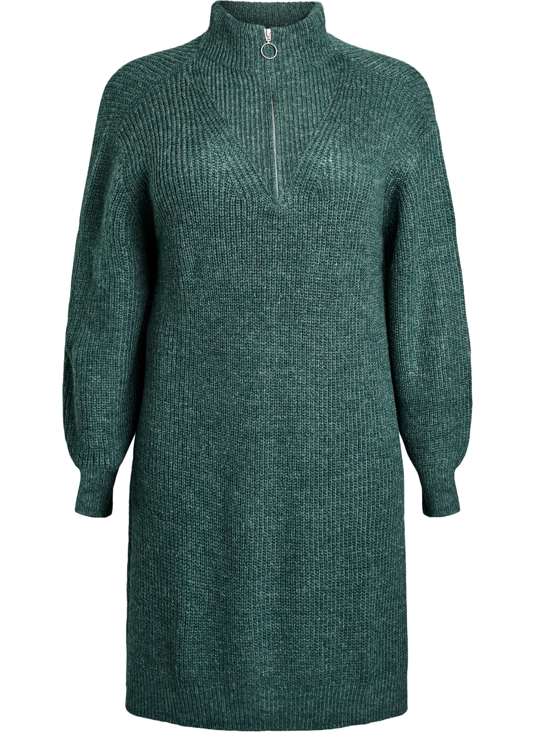 FLASH - Short knit dress with high neck