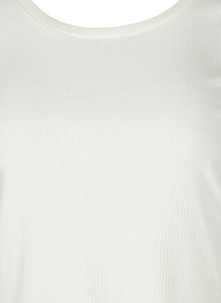 Short-sleeved t-shirt in ribbed fabric, Egret, Packshot image number 2