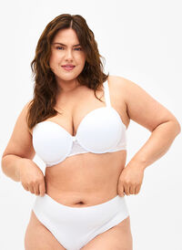 Moulded bra with mesh, Bright White, Model