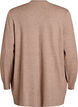Long open-front knit cardigan with pockets, Beige, Packshot image number 1