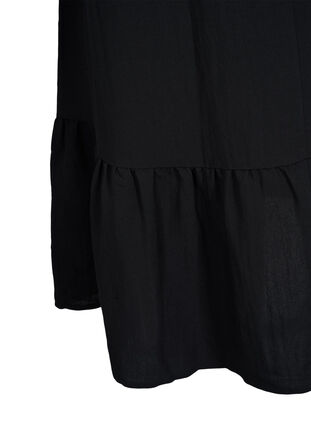 Short-sleeved viscose dress with v-neckline, Black, Packshot image number 3