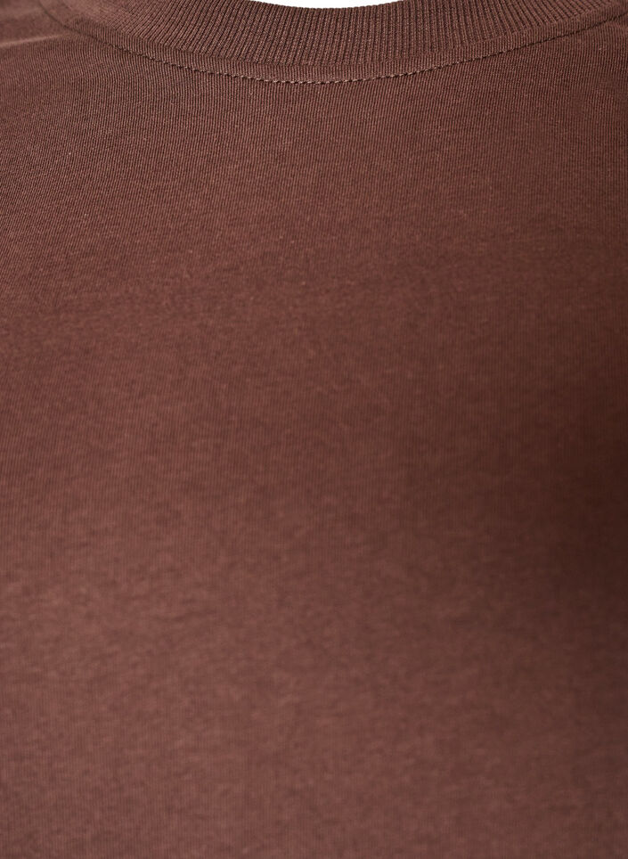 Basic cotton T-shirt with round neck, Brown, Packshot image number 2