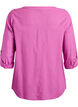 Cotton shirt blouse with V-neck, Pink, Packshot image number 1