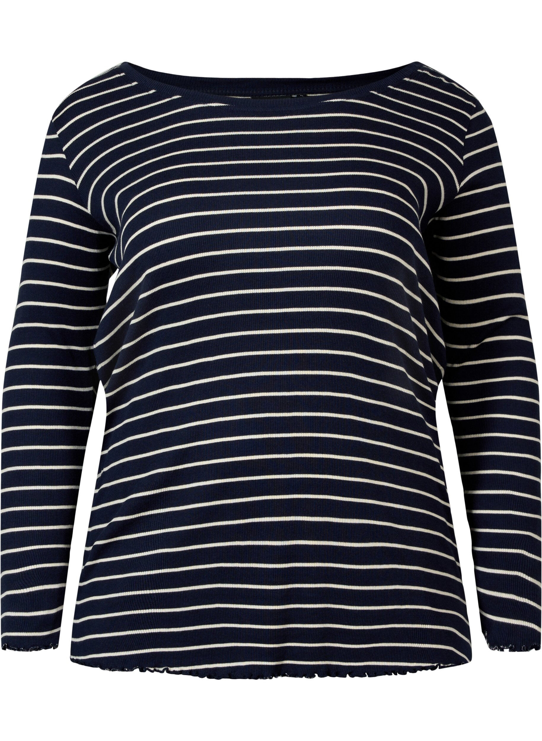 Zizzifashion Striped top with round neck, Night Sky Stripe, Packshot image number 0