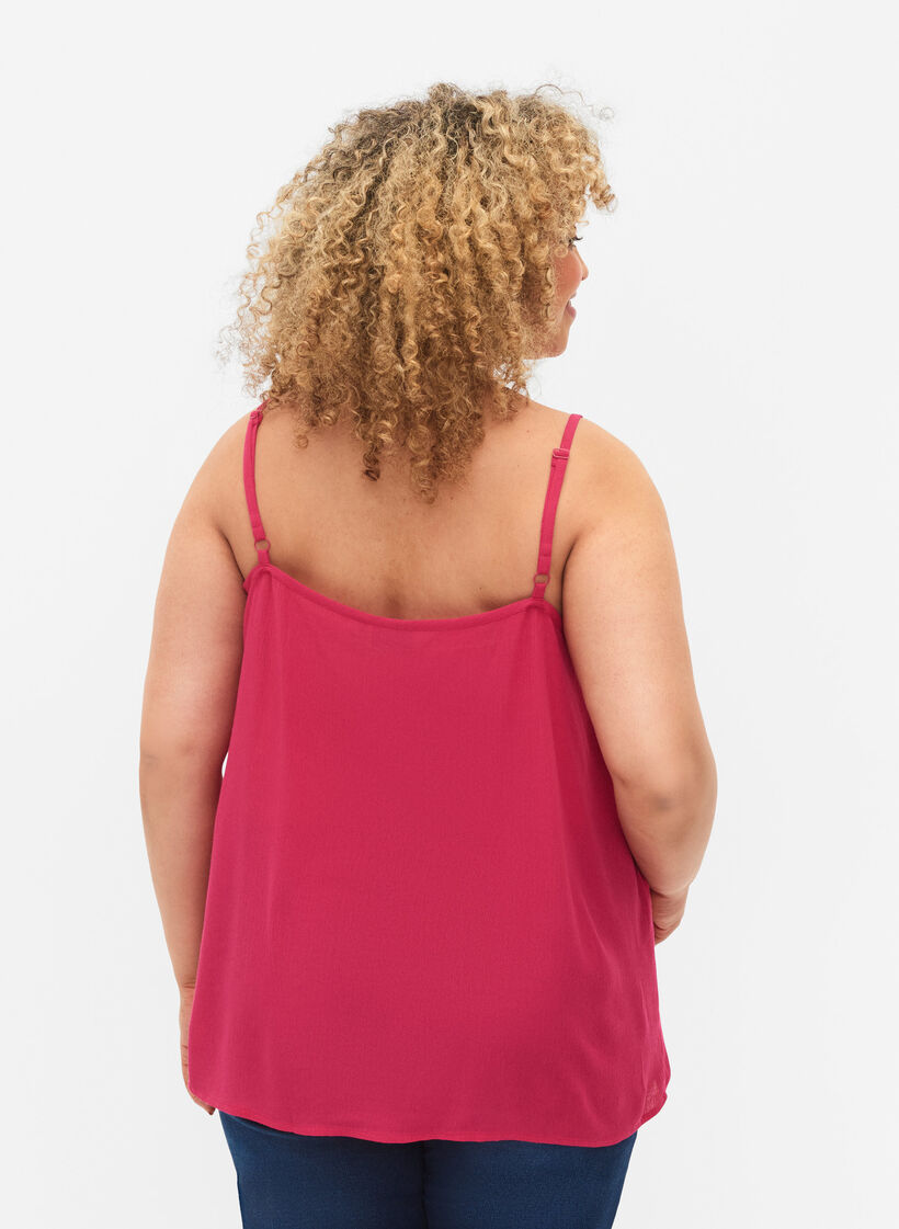 Strap top in viscose, Pink, Model image number 2