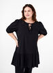 Tunic in viscose with ties, Black, Model image number 0